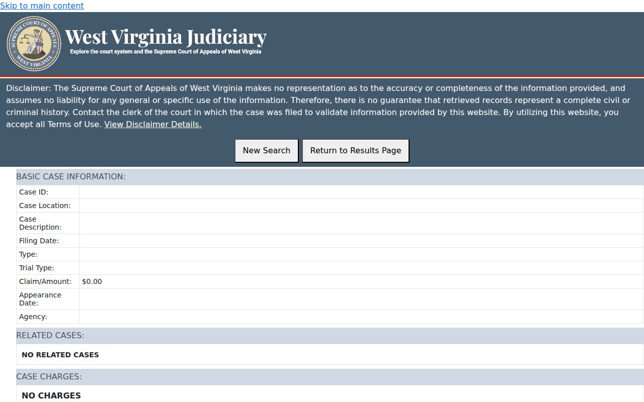 Cabell County court calendar event schedule in Magistrate case search