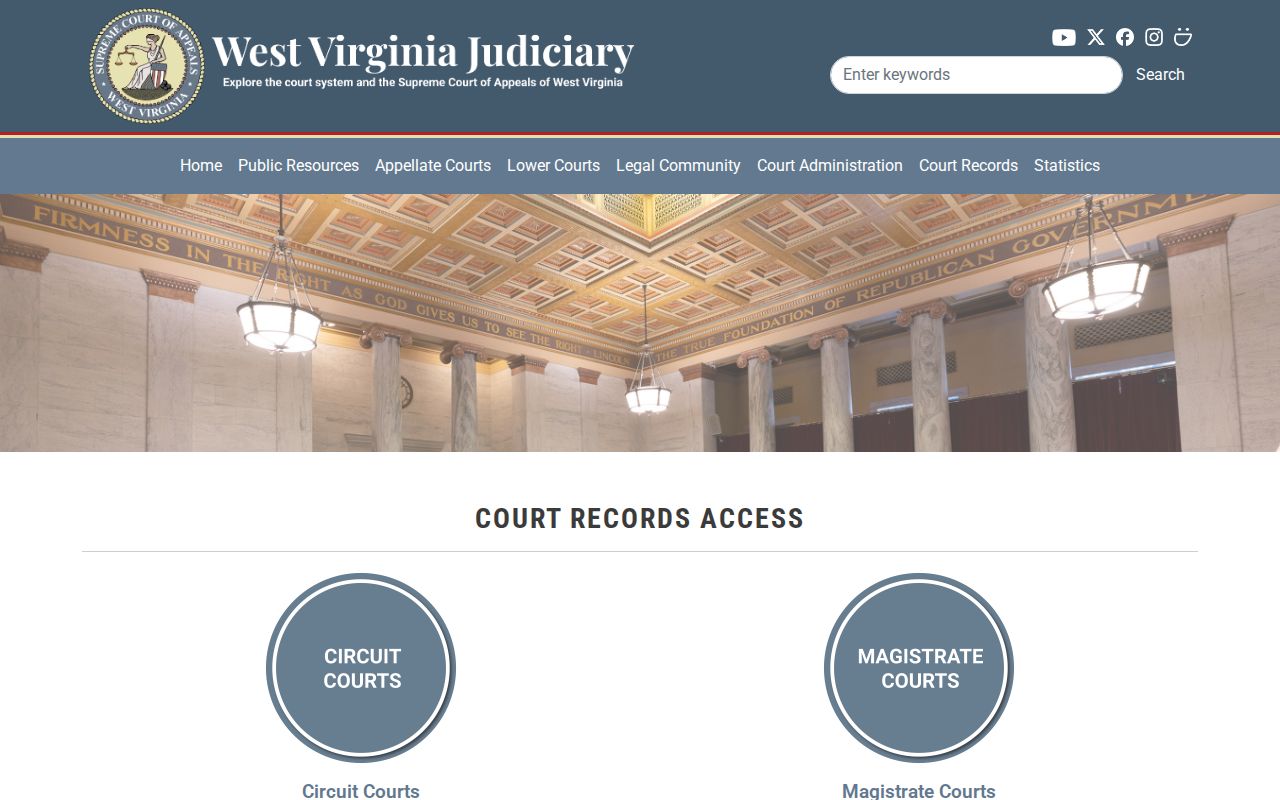 Cabell County court docket access routes from the West Virginia Judiciary